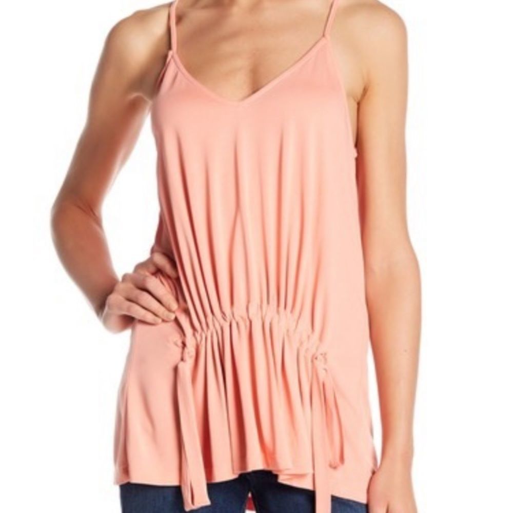 Lush Coral Pink Front Drawstring Camisole NWOT L - Picture 1 of 8